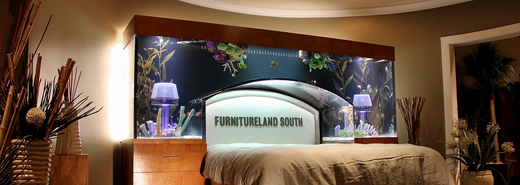 Custom aquarium in a retail showroom